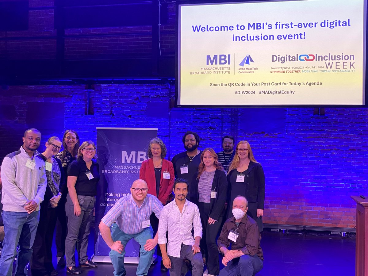 We were thrilled to have our Digital Equity team participate in <a href="/MassBroadband/">Mass. Broadband Institute (MBI)</a>'s first-ever Digital Inclusion event yesterday! CSO Kim Shellenberger spoke on one of the panels &amp; the team enjoyed the event alongside some of our partner organizations. #DIW2024 #MaDigitalEquity