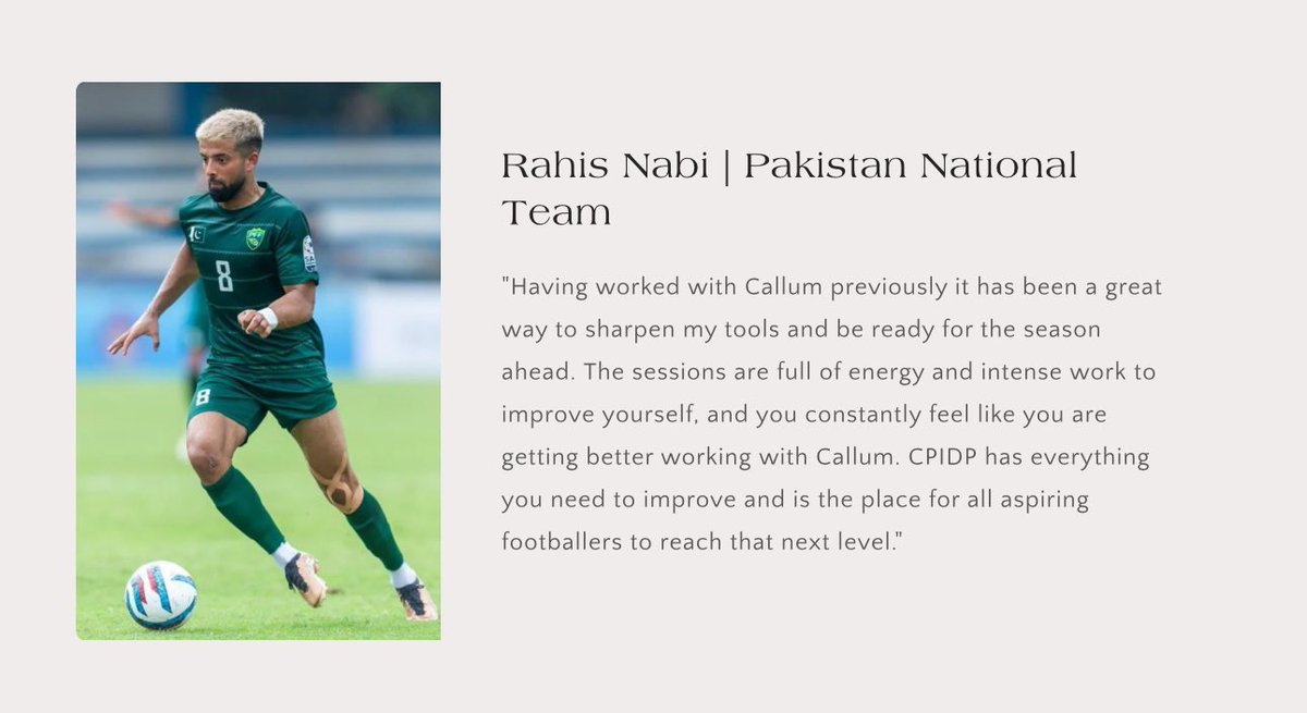 CPIDP Testimonial

Rahis Nabi | Pakistan National Team 

⭐️⭐️⭐️⭐️⭐️