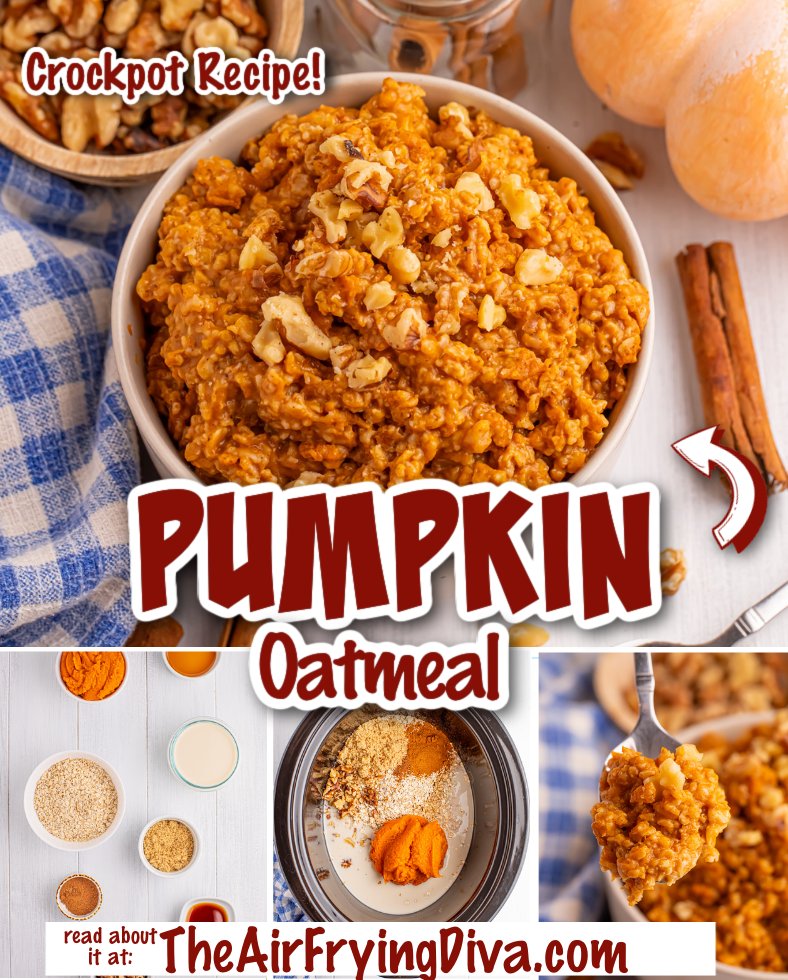 This Crockpot Baked  Pumpkin Oatmeal is a perfect breakfast comfort food that is also easy to  make.  

 Read more at: theairfryingdiva.com/crockpot-baked…