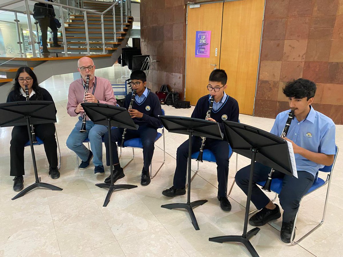 BSAKmusic's tweet photo. A warm welcome by the Secondary Clarinet Group this morning - Music Festival Week in full swing!!! @BSAKAbuDhabi @BSAKprimHead @BSAKsecHead https://t.co/yq5eA4Zu0L