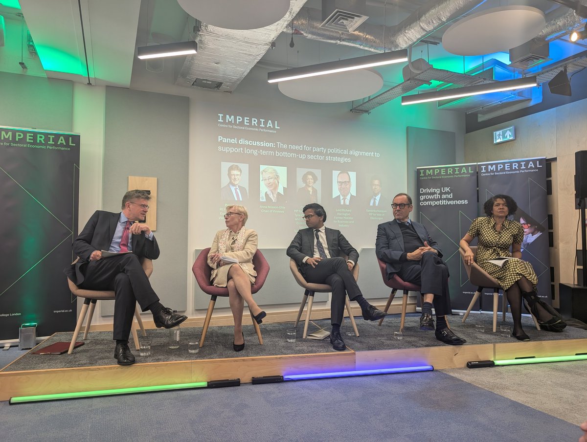 Imperial Policy Forum (@imperial_forum) on Twitter photo Our final panel at #CSEP conference is kicking off, chaired by Rt Hon <a href="/RtHonGregClark/">Greg Clark</a>. The panel, ft Anna Nilsson-Ehle, <a href="/ChiOnwurah/">Chi Onwurah 💙</a>, <a href="/KanishkaNarayan/">Kanishka Narayan MP</a> and <a href="/Richard4Watford/">Richard Harrington</a> will discuss the importance of political consensus in supporting long-term, bottom-up sector strategies. Our final panel at #CSEP conference is kicking off, chaired by Rt Hon <a href="/RtHonGregClark/">Greg Clark</a>. The panel, ft Anna Nilsson-Ehle, <a href="/ChiOnwurah/">Chi Onwurah 💙</a>, <a href="/KanishkaNarayan/">Kanishka Narayan MP</a> and <a href="/Richard4Watford/">Richard Harrington</a> will discuss the importance of political consensus in supporting long-term, bottom-up sector strategies.