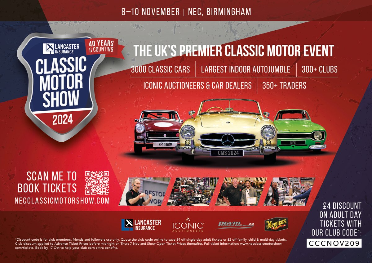 The MG Owners' Club (@themgownersclub) on Twitter photo 📣The <a href="/ClassicMotorNEC/">Classic Motor Show</a> is fast approaching! 📣
Visit stand 3-560 to see a fantastic selection of MGs on display, and regalia available to purchase. Our friendly team will also be on hand to offer technical, parts and membership advice.
Use code: CCCNOV209 when booking. 📣The <a href="/ClassicMotorNEC/">Classic Motor Show</a> is fast approaching! 📣
Visit stand 3-560 to see a fantastic selection of MGs on display, and regalia available to purchase. Our friendly team will also be on hand to offer technical, parts and membership advice.
Use code: CCCNOV209 when booking.