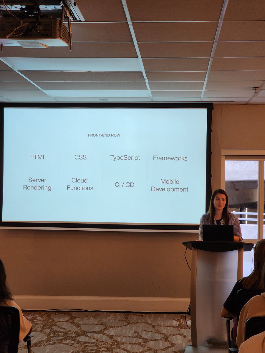 FITC's tweet photo. Thriving in a changing front-end landscape with Sarah Mogin @SarahMogin , adapting to evolving roles and expectations 🌟! 

@workandco 

#WebUnleashed2024 #FITC #webunleashed https://t.co/XoAWWAbYCB