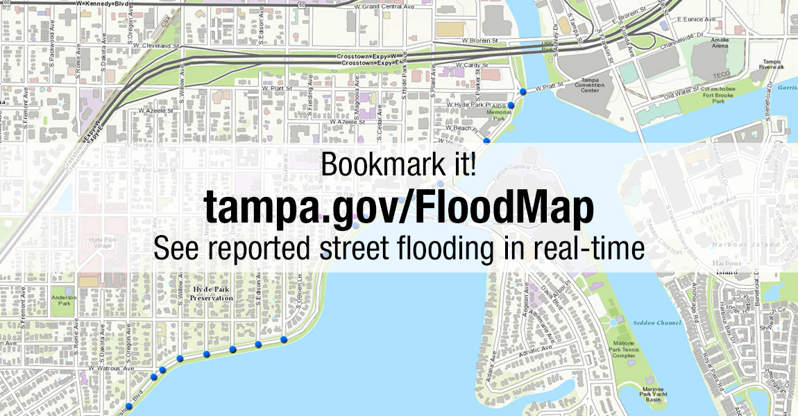 Please continue to stay in place as we perform damage assessments throughout the city. If you MUST drive: 

1️⃣ Check to see if your neighborhood has been cleared at tampa.gov/ReEntryMap.

2️⃣ Check the Flood Map to plan your route safely at tampa.gov/FloodMap.
