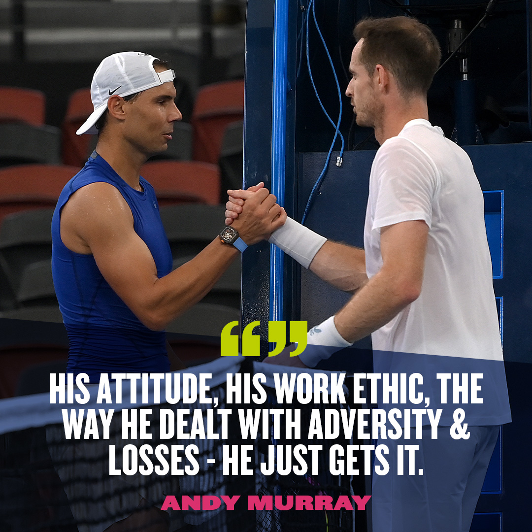 the_LTA's tweet photo. We'll miss you @RafaelNadal 🥹

@andy_murray | @atptour https://t.co/ZtbwJzddDS