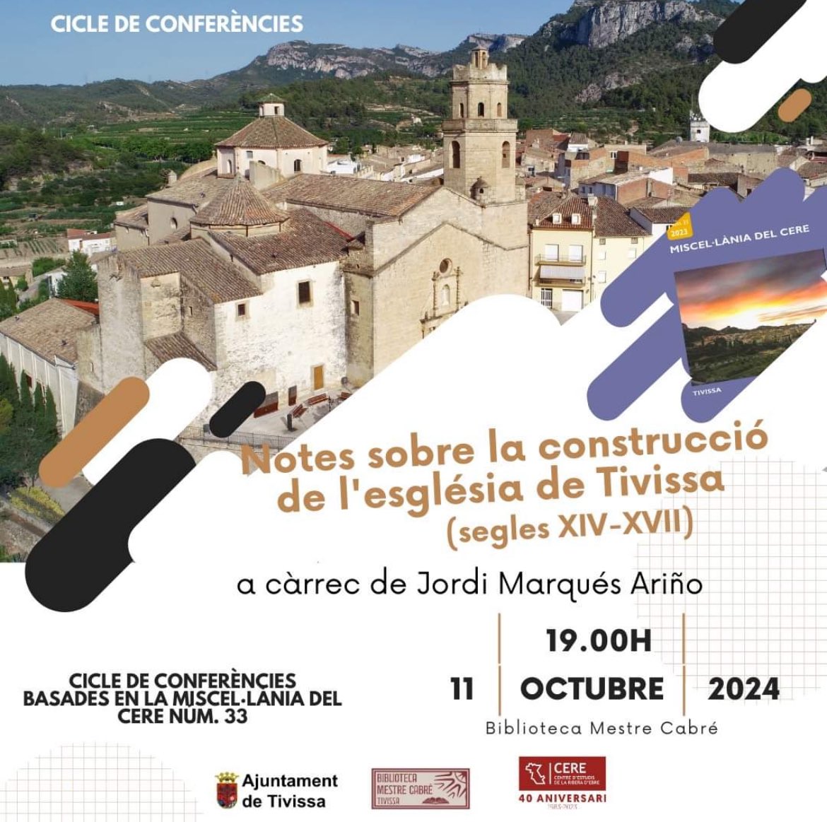 🗣️ XERRADA: 'NOTES SOBRE LA CONSTRUCCIÓ DE L'ESGLÉSIA DE TIVISSA'

 @ajuntamentdetivissa @bibliotivissa 
#Tivissa #CERE #Miscel·lània #RiberaDEbre #PatrimoniHistòric #CulturaLocal #Història #Arquitectura #EsglésiaDeTivissa