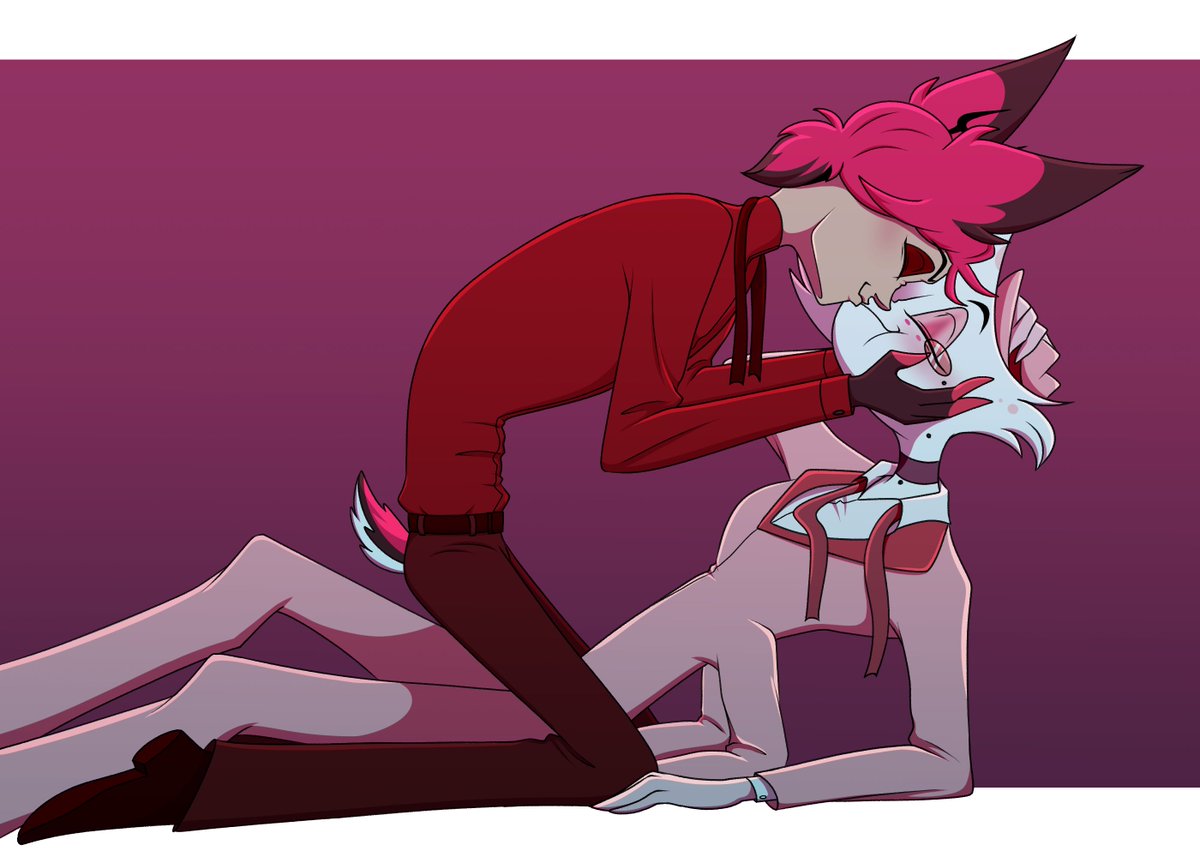 It's smooching time 😘

#radiodust #hazbinhotel #HazbinHotelFanart #Alastor #AngelDust