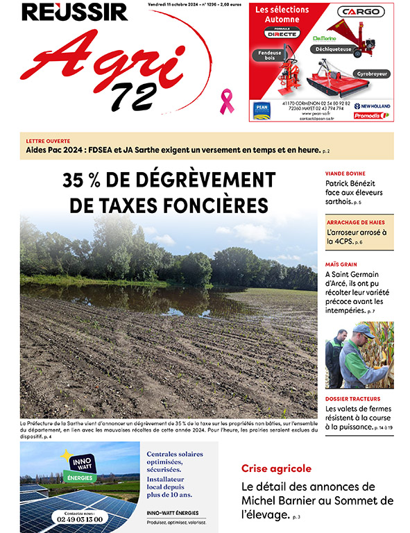 Dans votre journal de demain, dégrèvement de 35 % de la taxe sur les propriétés non bâties, premières récoltes de maïs grain, un dossier #tracteurs, annonces de Michel Barnier pour faire face à la crise agricole...
Bonne lecture 😎