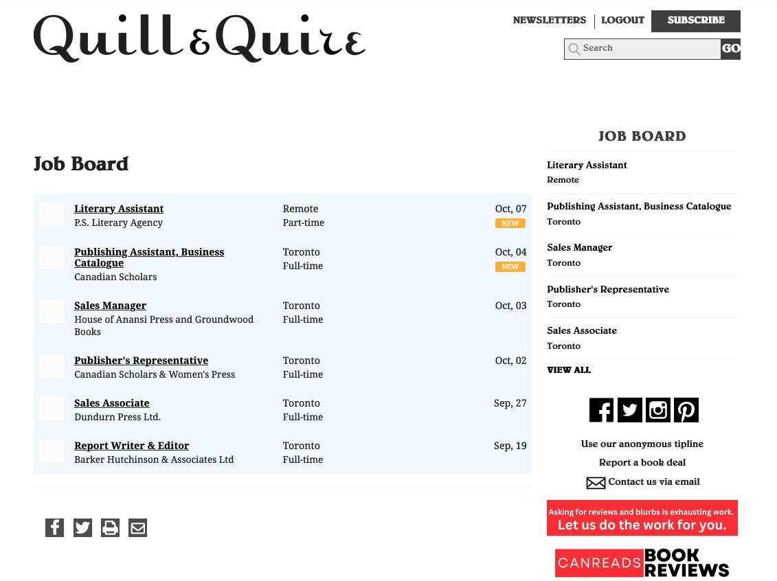 quillandquire (@quillandquire) on Twitter photo NEW on the Q&Q Job Board: Literary Assistant
<a href="/PSLiterary/">P.S. Literary Agency</a> <a href="/carlywatters/">Carly Watters || Literary Agent (she/her)</a> For more details: bit.ly/48CrXpc NEW on the Q&Q Job Board: Literary Assistant
<a href="/PSLiterary/">P.S. Literary Agency</a> <a href="/carlywatters/">Carly Watters || Literary Agent (she/her)</a> For more details: bit.ly/48CrXpc