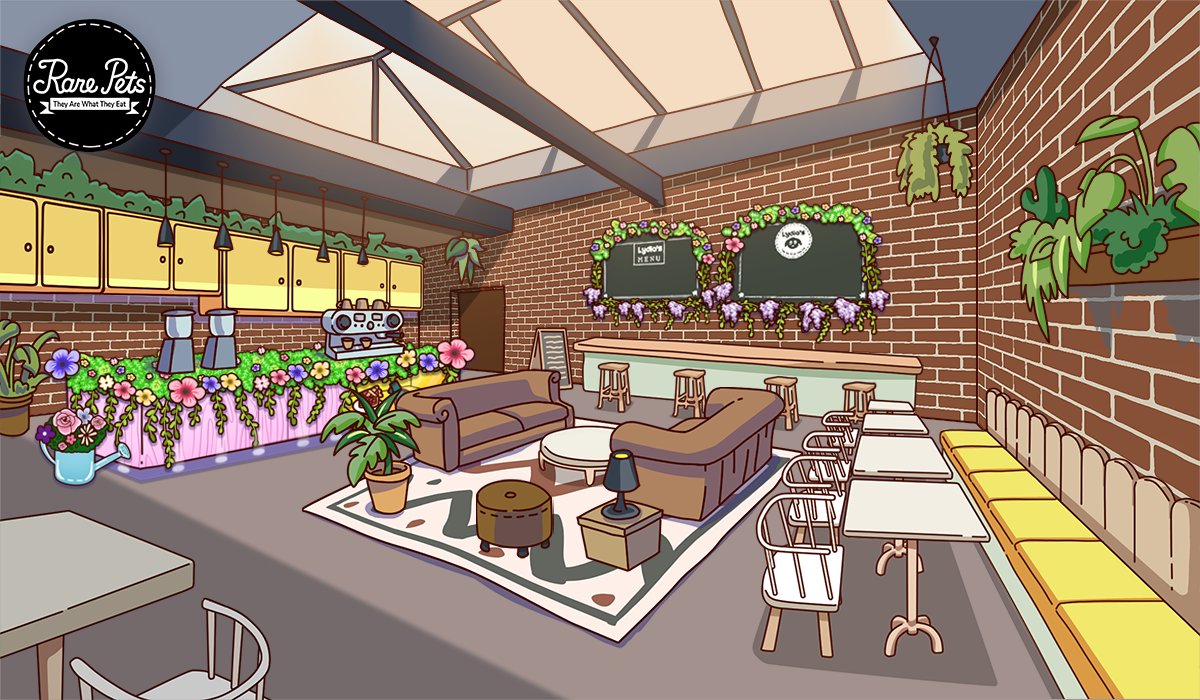 rarepetsgame's tweet photo. Café Design Challenge: Time to get creative! ✨ Design your café with this prompt: Cozy Garden! 🌸 Here’s my cozy, nature-inspired café - what do you think? How does yours compare? 🌿 #CozyGame #Café #InteriorDesign #DesignChallenge https://t.co/QmR4r988E4