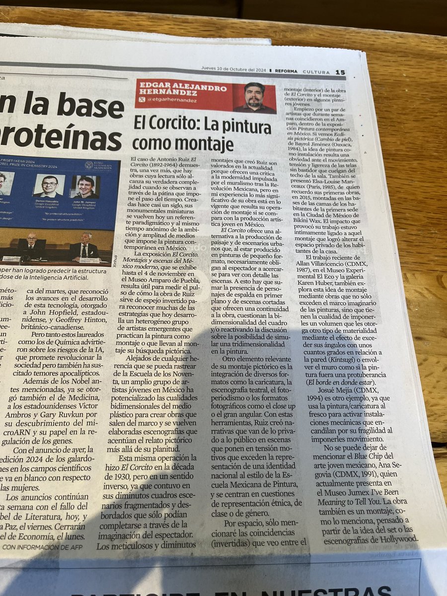 madamemallet's tweet photo. Ay qué emoción ver un espacio ganado para la critica de artes y cultura en @reformacultura bravo y felicidades @etgarhernandez https://t.co/DOlFgDV9UN