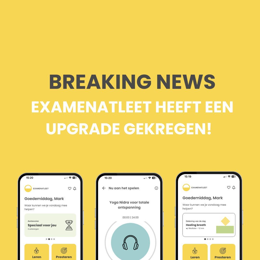 examenatleet's tweet image. Goed nieuws! We hebben de Examenatleetapp verbeterd. Er zijn gepersonaliseerde aanbevelingen toegevoegd, diverse nieuwe features geïntroduceerd en is de drempel verlaagd om de app uit te proberen. Check it out, en download de app vandaag nog in de Apple Appstore of Google Play!