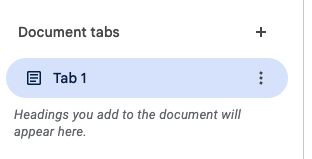 blattus's tweet image. The notionification / codaification of google docs continues...
"By default, a new document has a tab called “Tab 1.” You can’t delete “Tab 1" unless another tab is present."