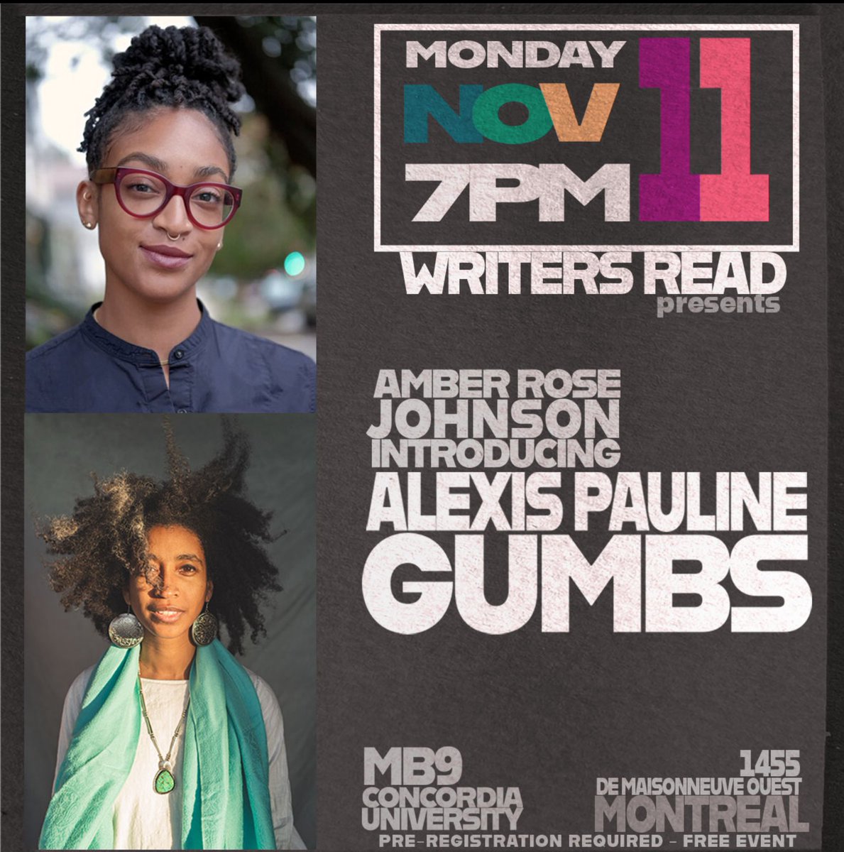 Yes, I do believe this is Alexis Pauline Gumbs’ first event in Canada. We’re unbelievably excited about this. Montreal, registration details to come. Follow us for details.