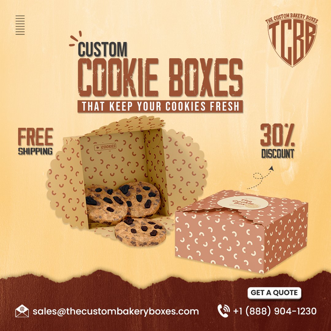 custombakerybox's tweet image. 𝗖𝘂𝘀𝘁𝗼𝗺 𝗖𝗼𝗼𝗸𝗶𝗲 𝗕𝗼𝘅𝗲𝘀 𝗧𝗵𝗮𝘁 𝗞𝗲𝗲𝗽 𝗬𝗼𝘂𝗿 𝗖𝗼𝗼𝗸𝗶𝗲𝘀 𝗙𝗿𝗲𝘀𝗵
Explore more: 
thecustombakeryboxes.com/product/custom…
Email us at: sales@thecustombakeryboxes.com      
Call us at: +1 (888) 904-1230
#CustomCookieBoxes #FreshCookies #BakedGoods #PackagingSolutions #USA