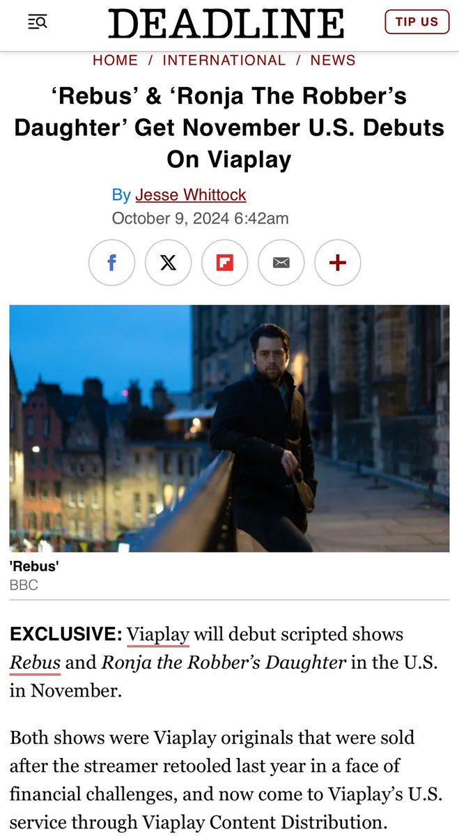 We’re coming to the USA! November. Stay tuned. #Rebus <a href="/Beathhigh/">Ian Rankin</a> @eleventhhourtv