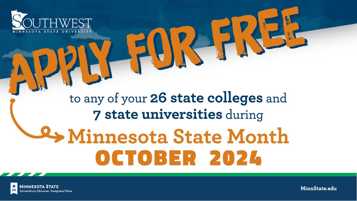 SMSU Admission (@smsuadmission) on Twitter photo Make sure you check out SMSU and how you can become apart of our amazing Mustang Family š“ <a href="/SMSUToday/">SMSU Today</a>
smsu.edu/admission/applā¦
#smsu #m4l #freecollegeapp #MN #minnstate Make sure you check out SMSU and how you can become apart of our amazing Mustang Family š“ <a href="/SMSUToday/">SMSU Today</a>
smsu.edu/admission/applā¦
#smsu #m4l #freecollegeapp #MN #minnstate