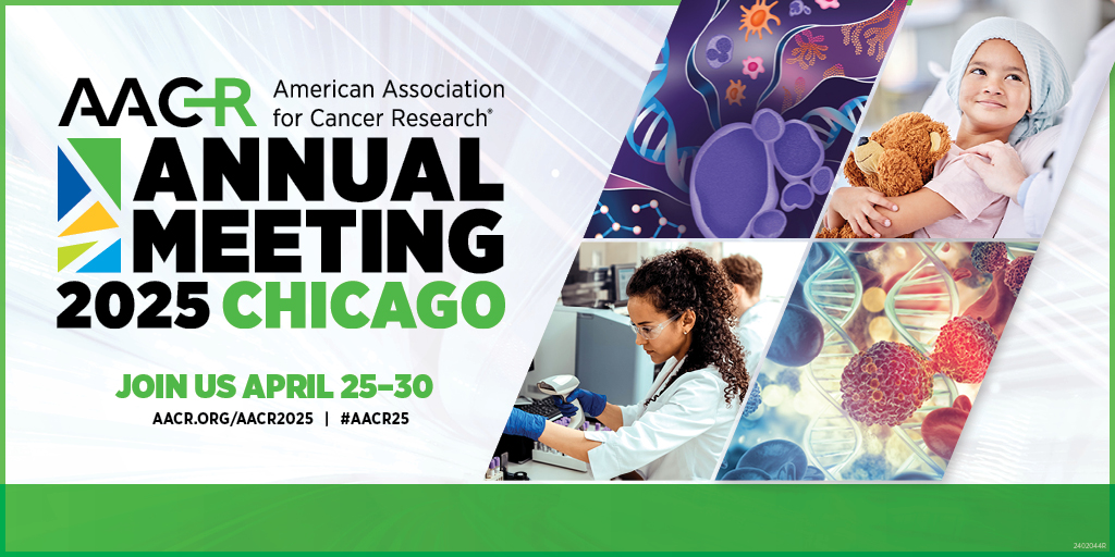 Abstract submission is now open for the AACR Annual Meeting 2025 (April 25-30, Chicago), chaired by Lillian L. Siu and Matthew G. Vander Heiden. Submit an abstract by November 26. Learn more:
bit.ly/483wWzl
#AACR25 <a href="/lillian_siu/">Lillian Siu</a> <a href="/mvh_lab/">MVH Lab</a>