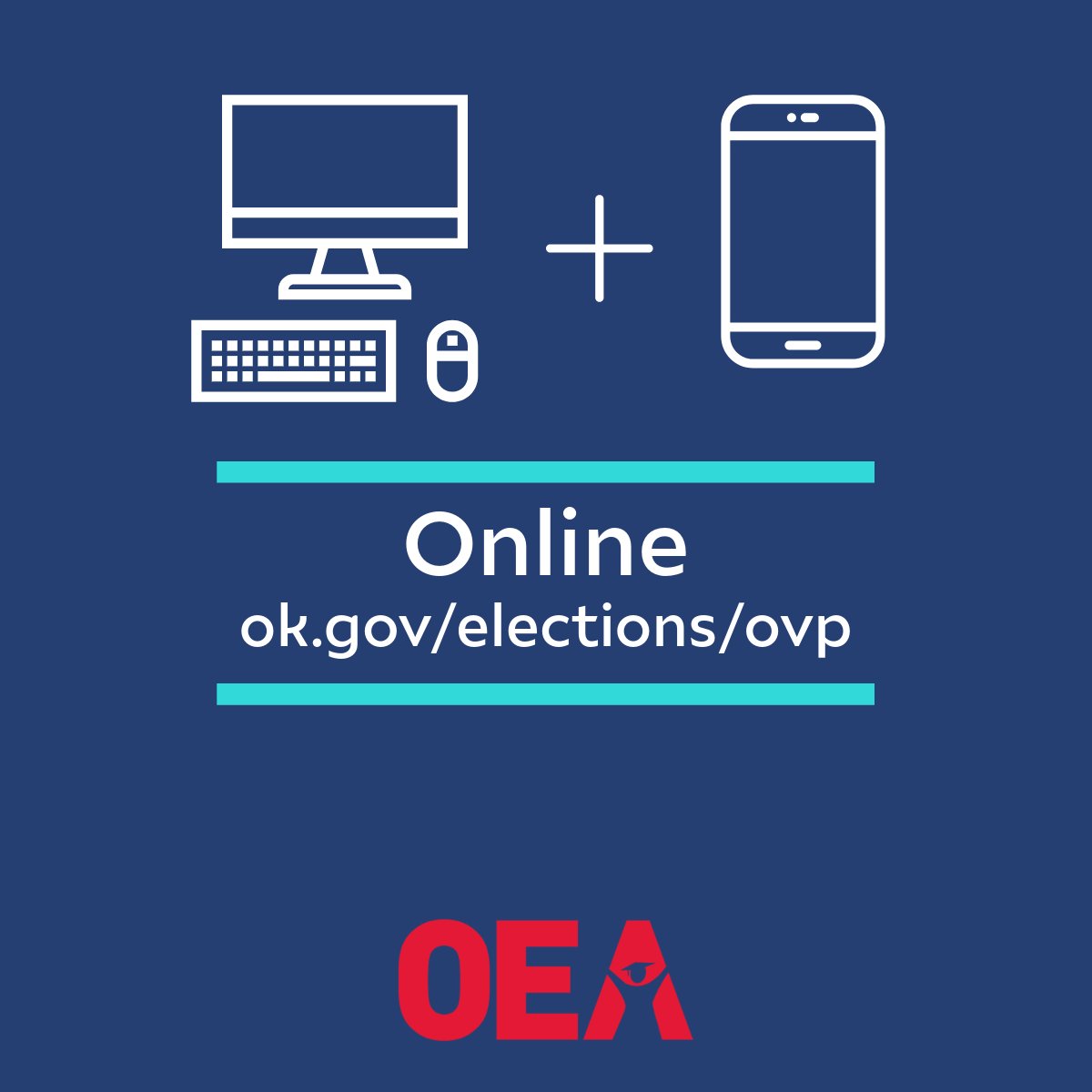 okea's tweet photo. You or someone you know not registered to vote? No worries! Be sure to register by Friday, Oct. 11th. There are three easy ways you can register:
- In person
- By mail
- Online
https://t.co/cAaDTcNG4v #oklaedvotes #educatorsvote https://t.co/Hrgnl2SRjd