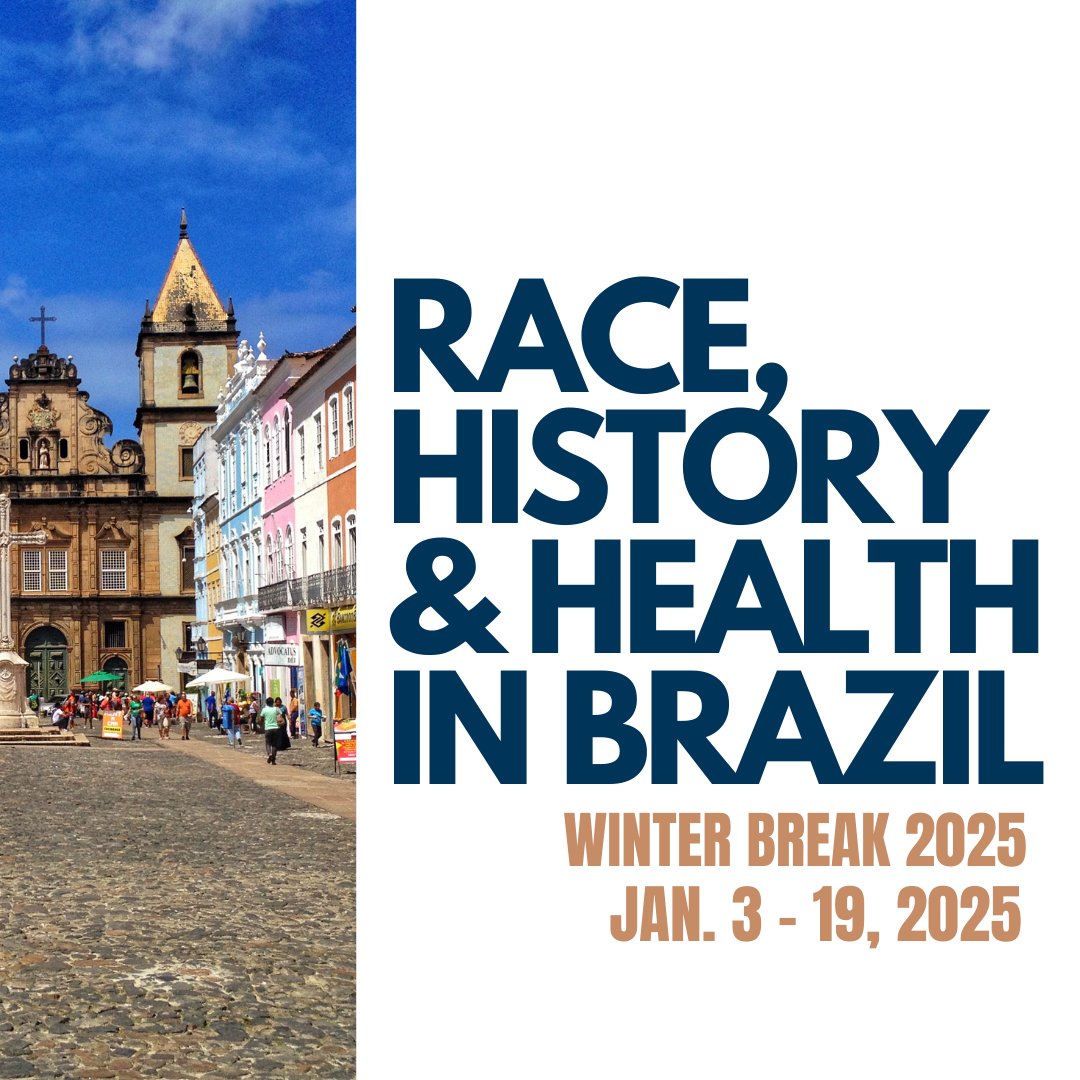 ✈️ Spend your Winter Break in Salvador, Brazil! Participants will learn about how Afro-Brazilian cultural elements such as religion, education, music, &amp; capoeira intersect with Salvador’s contemporary health landscape.  

Deadline Extended! Apply by 10/13: bit.ly/47LVgFO