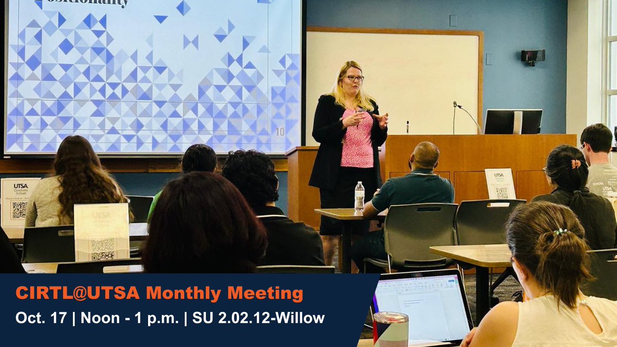 Join us for our CIRTL meeting on 10/17 to explore online &amp; UTSA courses! Whether you’re a current member or interested in joining, RSVP at bit.ly/4dCesak to engage with a community focused on teaching excellence. Can’t make it? Join us online at bit.ly/4eXncsK.