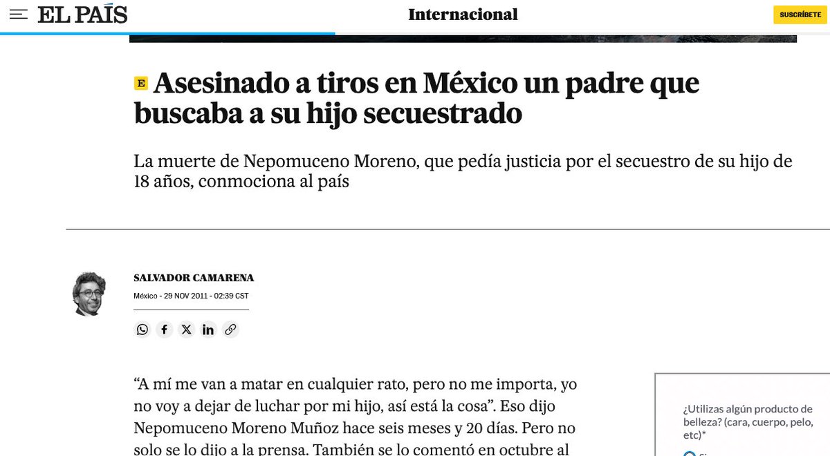 dpietramx's tweet image. #NepomucenoMoreno, presenta el caso de la desaparición de su hijo, ante #FelipeCalderon el 14 de octubre 2011, durante evento en el #CastilloDeChapultepec, el 28 de noviembre de 2011 fue asesinado a balazos en Hermosillo, Sonora.