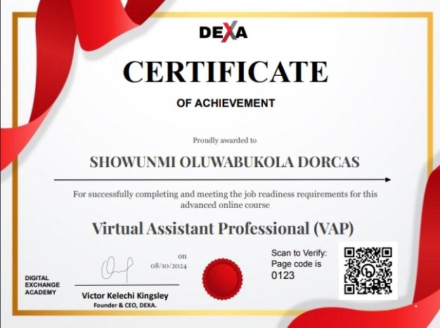 Thrilled to announce I'm now a certified Virtual Assistant! Expertise in email management, calendar scheduling, travel planning, data entry &amp; research. Let's boost your productivity! DM me for collaborations.

#VirtualAssistant
#DEXA
#Certified