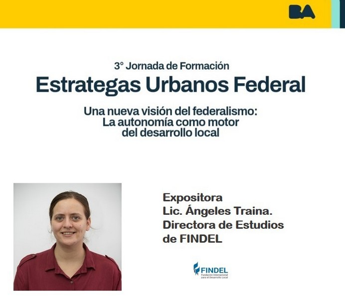 Nuestra directora de estudios <a href="/AngelesTraina/">Angeles Traina</a> expondrá sobre #autonomía en la 3ra. Jornada de Estrategas Urbanos Federal: la autonomía como motor del #desarrollolocal.
Martes 15.
10.30hs.
Auditorio Colegio de Escribanos CABA.