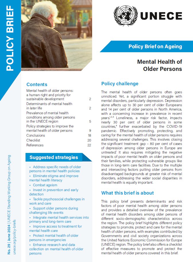#WorldMentalHealthDay 

#Ageism in the workplace affects younger &amp; older workers, impacting mental health at work

See what <a href="/UNECE/">UNECE</a> countries are doing to improve mental health of #older persons at work &amp; in life in a recent UNECE Policy Brief on Ageing⤵️

t.ly/GMDOT