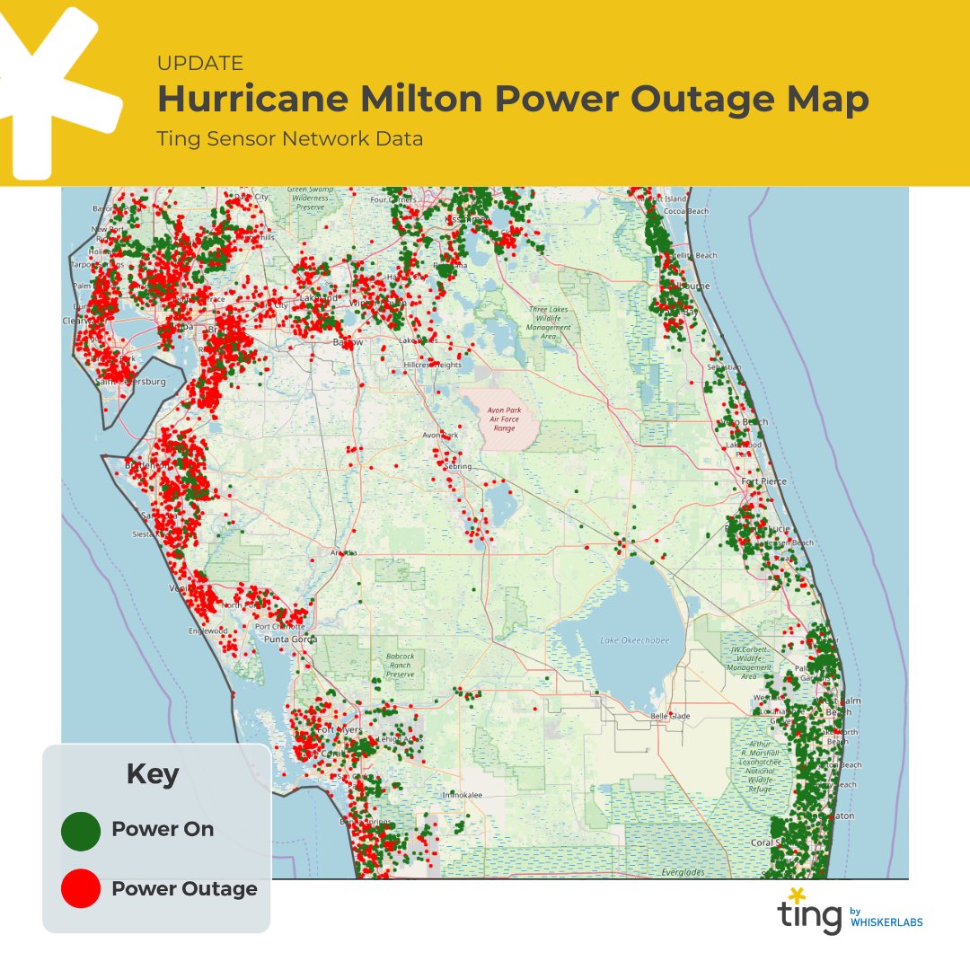 tingfire_'s tweet photo. HURRICANE MILTON POWER OUTAGE UPDATE AS OF OCTOBER 10 AT 11:00 AM EST. Please check back soon as we'll be posting regularly and most importantly, we hope you're all staying safe. #HurricaneMilton https://t.co/nC3MSq7A2G