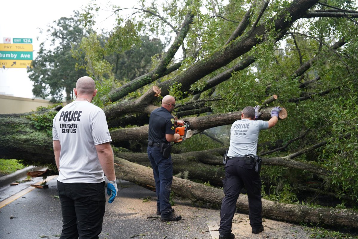 OrlandoPolice's tweet photo. 🚨Orlando Traffic Alert: East Anderson St. is closed between South Mills Ave. and South Bumby Ave. due to a large tree across the roadway. 

Our officers currently working to clear the fallen tree and manage traffic. Drivers are advised to avoid the area and use alternate routes. https://t.co/Y33Pa8DVyh
