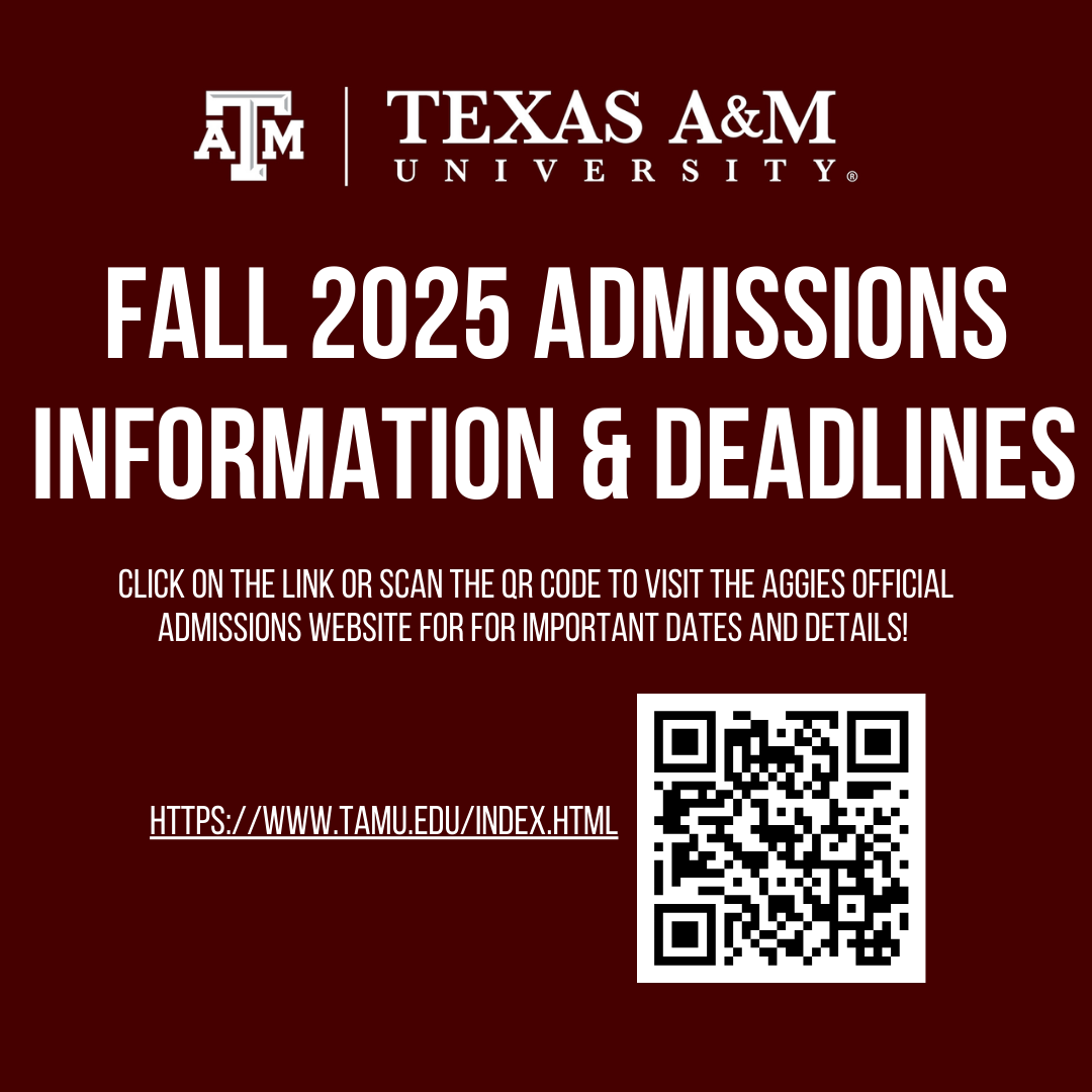 Texas A&amp;M - College Station has upcoming application deadlines! 🗓️ Don’t miss your chance to be part of the Aggie family! 🤠

🔗 Check out the official admissions website for all the important dates and details on how to apply.