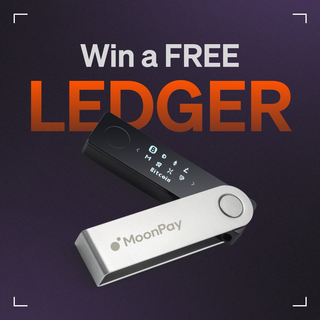 moonpay's tweet image. 💜 Like for a Ledger 💜

We're giving away 5 custom MoonPay x @Ledger Nano X devices!

To enter, just like this post + follow.