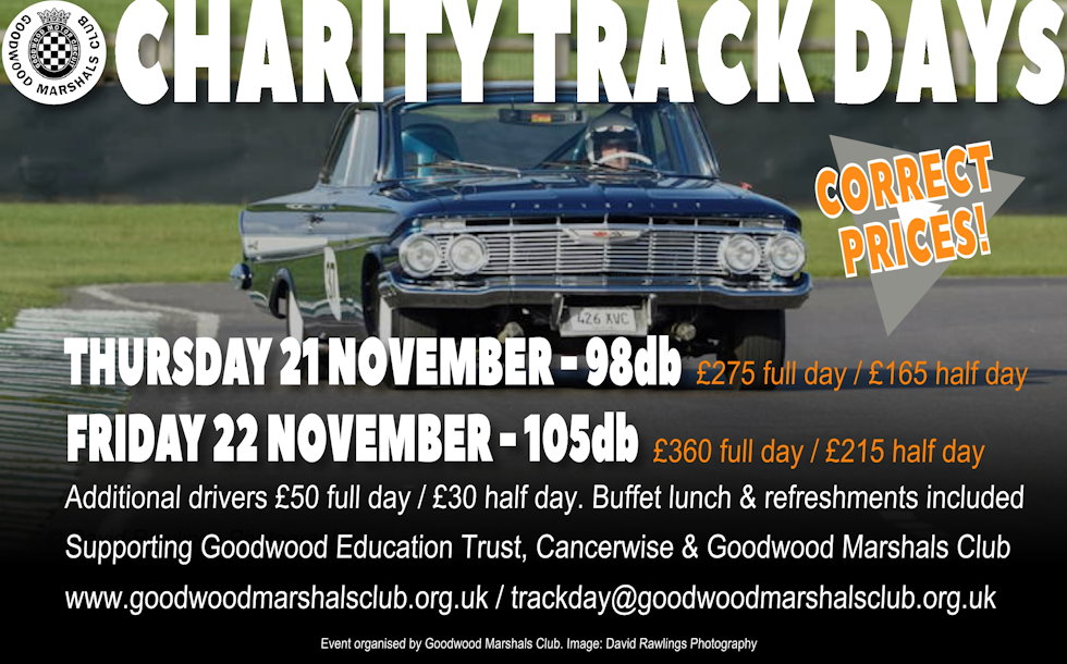 Apologies,  we made an error with our original post - the Thursday price was too good to be true! Here's an update to avoid confusion and a reminder to book your place before they are all gone: sites.google.com/goodwoodmarsha…