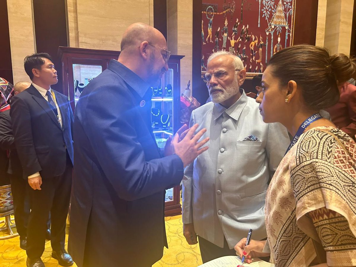 Narendra Modi (@narendramodi) on Twitter photo A great conversation with Mr. Charles Michel, President of the European Council. <a href="/CharlesMichel/">Charles Michel</a> A great conversation with Mr. Charles Michel, President of the European Council. <a href="/CharlesMichel/">Charles Michel</a>