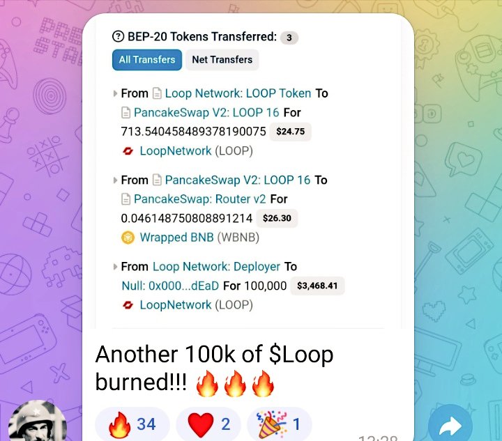 YCoach17860's tweet image. Another #BURN  of #loopnetwork #ecosystem #loop #coins 
Loop network to the moon #way 

#loop #lyum #lswap #Token2049 #BTC #ETH #coingecko #coinmarketcap #mexc #pancakeswap #loopswap #bitmart #bullseason #BullMarket #Altcoins