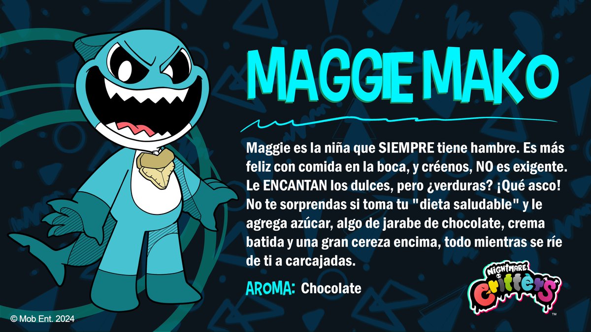 #MaggieMako es la que más ama los dulces de todos los #NightmareCritters. De hecho, se volverá absolutamente loca por cualquier cosa que tenga azúcar.  Dieta, ridículo. Esta chica no tiene tiempo para comer saludable. 🦈🍬

perdone la molestia e que quiero un café