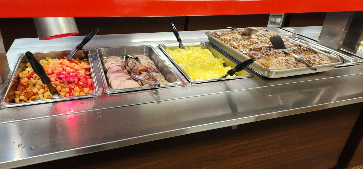 Thursday's breakfast is ham, eggs, country potatoes, cinamonn roll, yogurt, and cereal <a href="/FirstAveMS/">First Ave Spartans</a> <a href="/FirstAvePTSA/">FAPTSA</a>