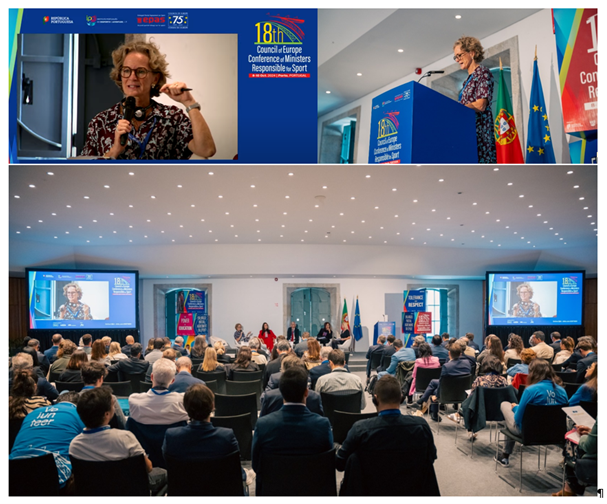 GAMES Erasmus+ Project (@gameserasmus) on Twitter photo 18th Council of Europe Conference of Ministers Responsible for Sport
🇵🇹At the EPAS session on leadership through gender equality in sport, <a href="/PhelpsAnnamarie/">Annamarie Phelps</a> showcased #GAMESPROJECT and its Pool of Actions as effective tools for addressing the gender gap in leadership roles ♀️💪♀️ 18th Council of Europe Conference of Ministers Responsible for Sport
🇵🇹At the EPAS session on leadership through gender equality in sport, <a href="/PhelpsAnnamarie/">Annamarie Phelps</a> showcased #GAMESPROJECT and its Pool of Actions as effective tools for addressing the gender gap in leadership roles ♀️💪♀️