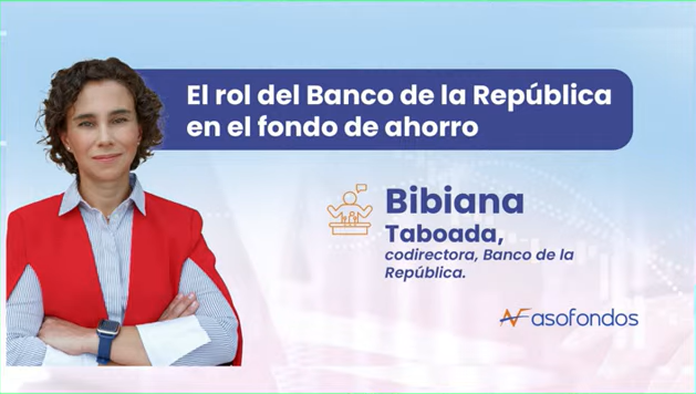 BancoRepublica's tweet photo. #AEstaHora @BibianaTaboada, codirectora del Banco de la República, participa en el #ForoPensional de @fondosdepension, hablando sobre cuál es la participación del Banco en la administración del Fondo de Ahorro del Pilar Contributivo del régimen pensional.
Transmisión en vivo 👉https://t.co/5sHhuFOHMr