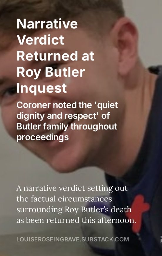 blueskylou's tweet image. The Butler family's legal team had argued in favour of a verdict of medical misadventure. 

#RoyButler 

Story up now, link in comments.