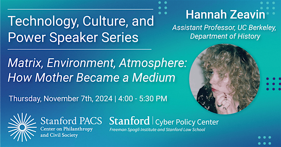 Stanford PACS (@stanfordpacs) on Twitter photo Next up in our TCP Speaker Series, <a href="/HZeavin/">Hannah Zeavin</a> of @ucbhistory joins us to explore how midcentury metaphors of "hot" and "cold" mothers shaped psychological studies, media theory, and the modern discourse on parenting, race, and neurodivergence.
RSVP to join: eventbrite.com/e/technology-c… Next up in our TCP Speaker Series, <a href="/HZeavin/">Hannah Zeavin</a> of @ucbhistory joins us to explore how midcentury metaphors of "hot" and "cold" mothers shaped psychological studies, media theory, and the modern discourse on parenting, race, and neurodivergence.
RSVP to join: eventbrite.com/e/technology-c…