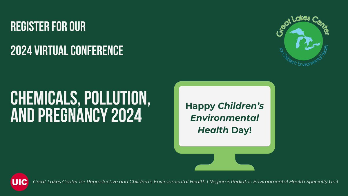 ChildrensEnviro's tweet photo. As part of Children's Environmental Health Day 2024, we are excited to invite you to our Virtual Conference: Chemicals, Pregnancy, and Pollution on Thursday, October 24th, 4-6 PM CST. Please use the registration link in our bio. https://t.co/yqzhVBF3Pz