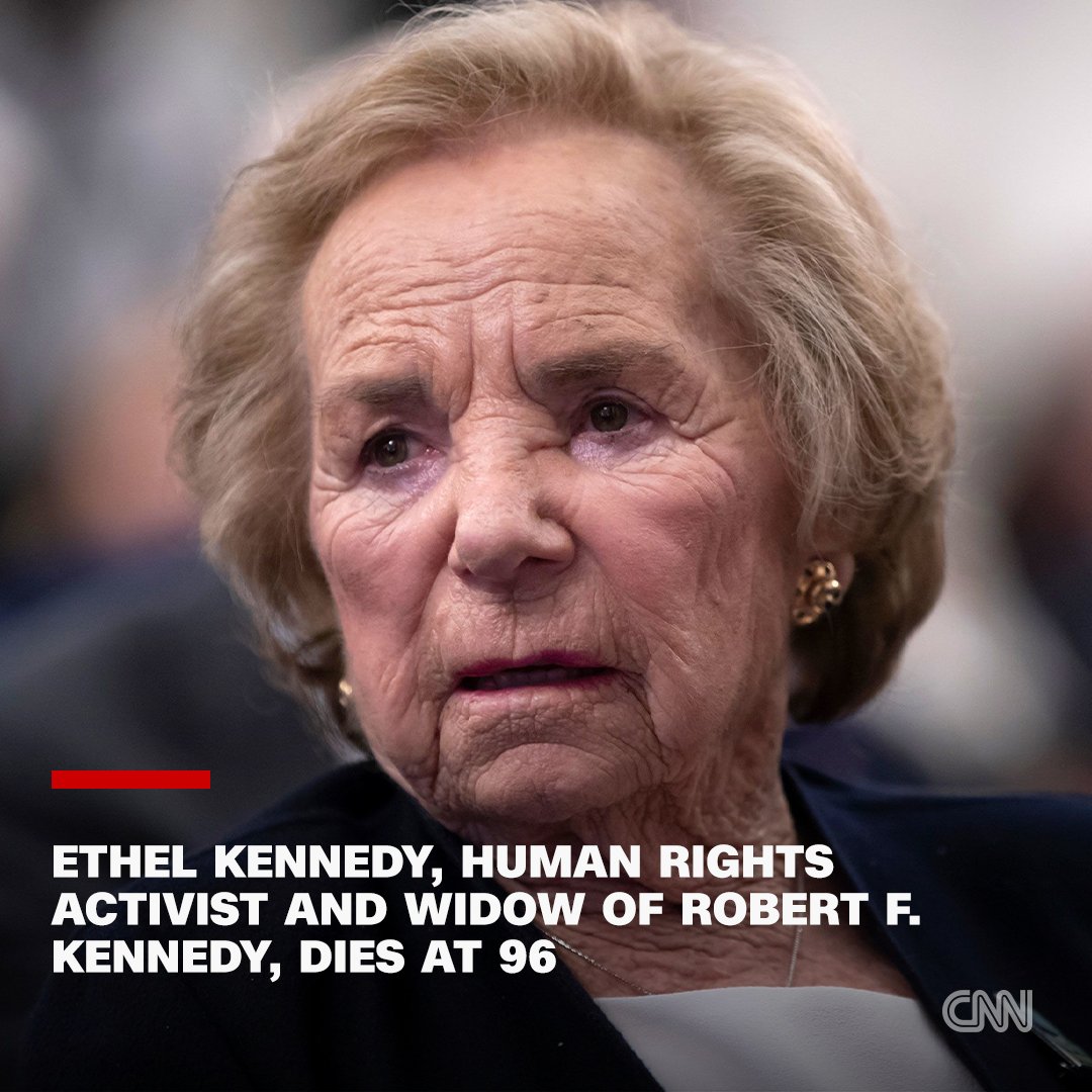 Ethel Kennedy, the widow of former US Attorney General Robert F. Kennedy and a longtime human rights activist, dies at 96 cnn.it/3U4b8h3