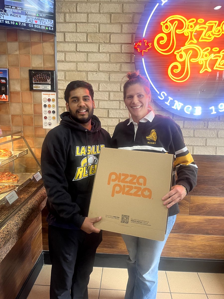 The La Salle Rugby Program has received a generous donation for an upcoming Rugby Tour. Thank-you to <a href="/PizzaPizzaLtd/">Pizza Pizza</a> Hwy 15, Kingston Ontario for supporting <a href="/LSS_Athletics/">La Salle Athletics</a> 🏉🍕