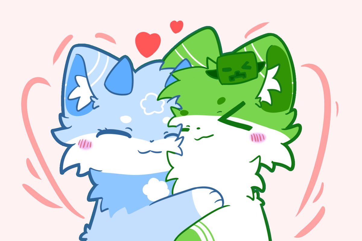ACreeperCat's tweet photo. 和老婆贴贴 https://t.co/KcUd7zllcG