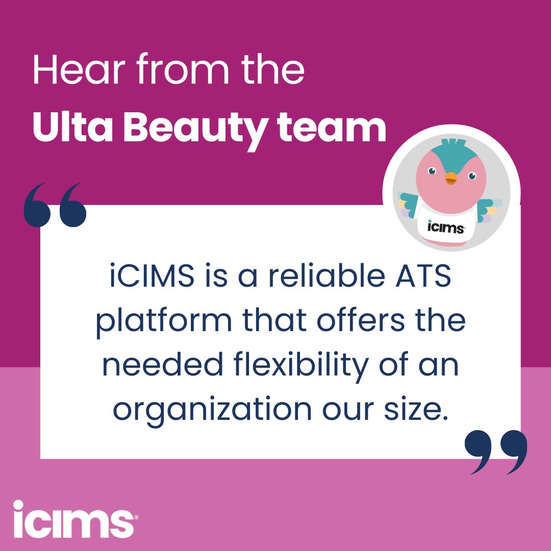 By partnering with <a href="/Ultabeauty/">Ulta Beauty</a>, the possibilities are beautiful, 💄 in both beauty &amp; talent acquisition 😉

Swipe through to hear from the Ulta Beauty team about their experience working with iCIMS🫶 Learn how iCIMS can help bring your #TA vision to life: okt.to/C6Gtuk