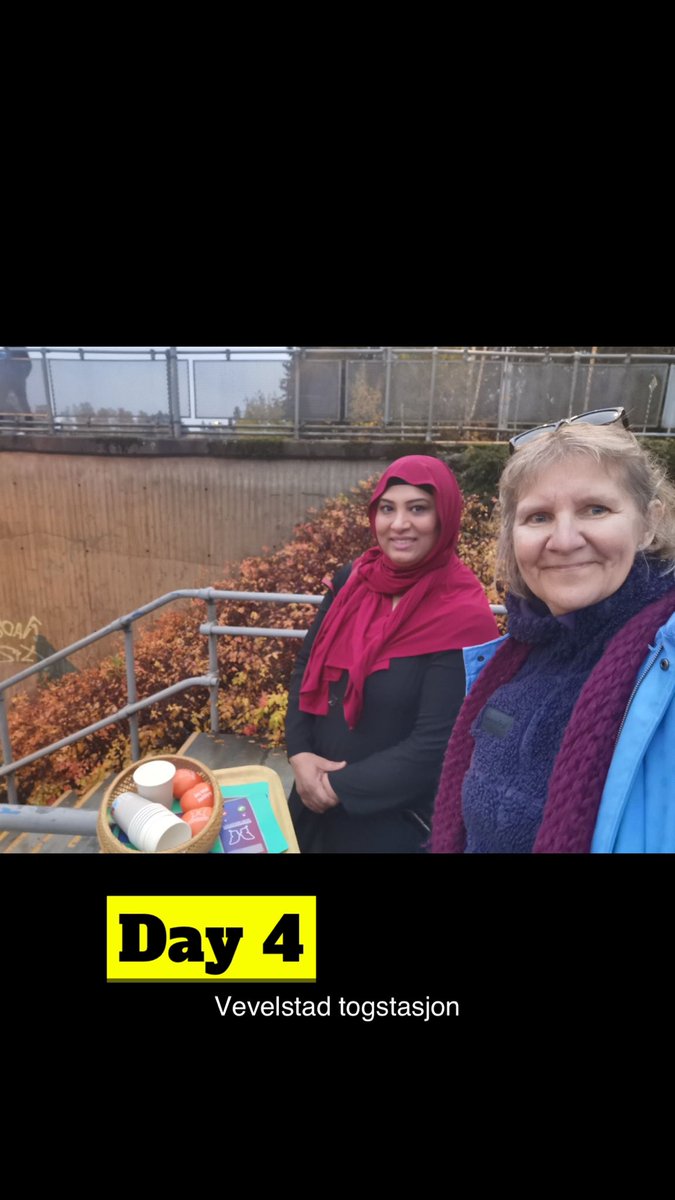 s_najiya's tweet photo. I dag stod @LajnaNorge Majlis Follo på stands fra 06.30-08.00 på Greverud og Vevelstad togstasjon. Vi delte ut kaffe, delte ut informasjon og hadde hyggelige samtaler med forbigående. #WorldMentalHealthDay markeres sammen med flere andre organisasjoner i kommunen. #gi8minutter https://t.co/umrQqqW3vY