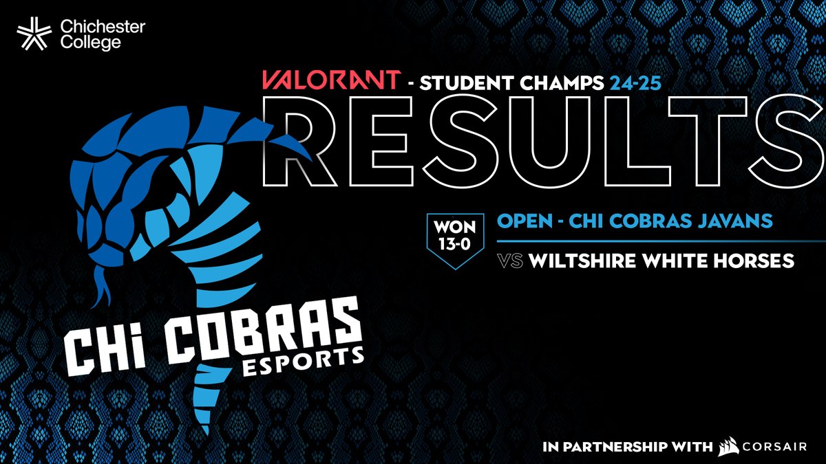 🚨WEEK 1 RESULTS!!

<a href="/CONELesports/">CONEL Cyphers</a> pushed our new RL Kings to the limit but resulted in us taking a 4-3 win 🥳

Our Valorant team secured a clean win against their opponents too! 

We'll get you next time <a href="/HSDC_Esports/">HSDC Esports</a> 😉

<a href="/British_Esports/">British Esports 🎮 🚀 Ready for Champs Finals?</a> <a href="/Chi_College/">Chichester College</a> <a href="/CORSAIR/">CORSAIR</a> <a href="/adamphillips193/">Adam Phillips</a>