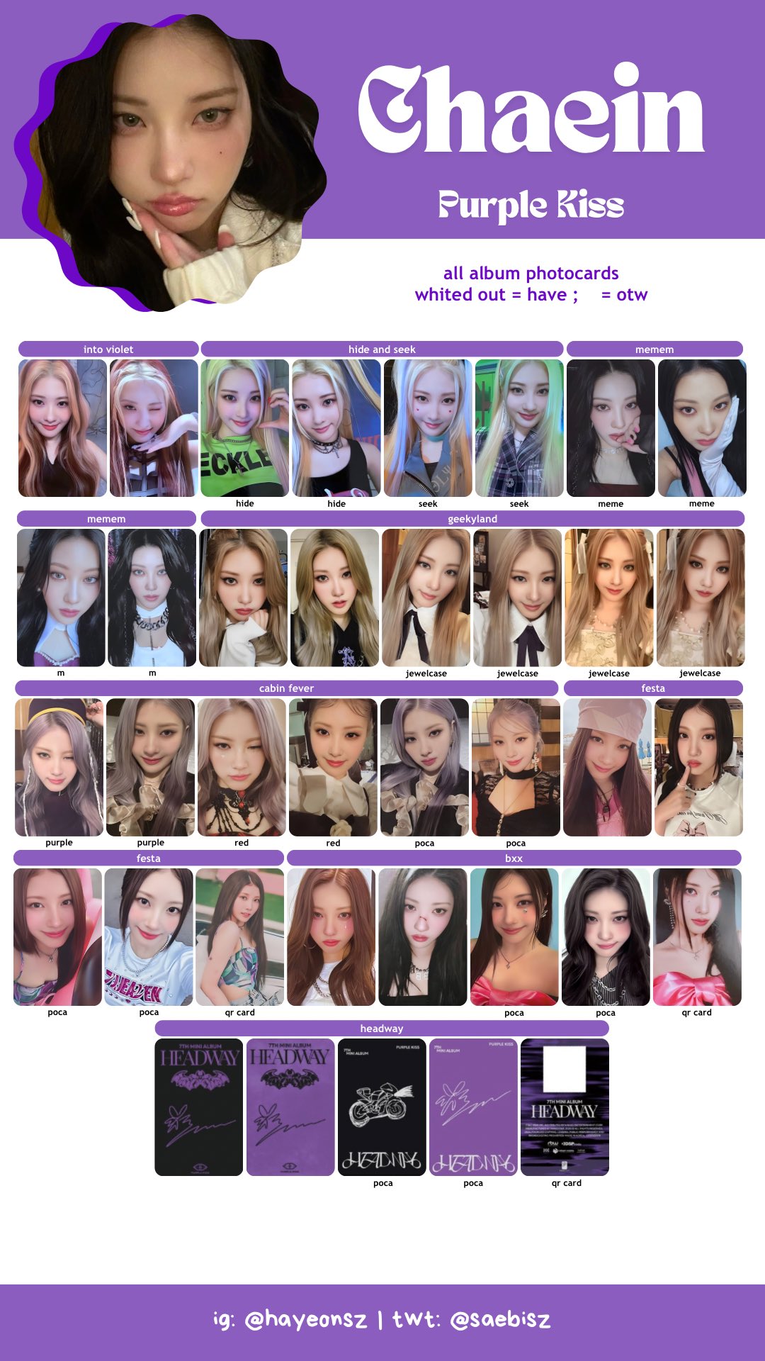 purple kiss 韓国 サイン会 特典 トレカ スアン swan PURPLE KISS スアン memeM SOUNDWAVE 書く 特典 トレカ 3回目 A